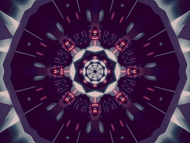 Lilla Neon Tunnel Kaleidoskop 60fps 4:3 Klassisk Skjermsparer PC Laptop Vj Loop