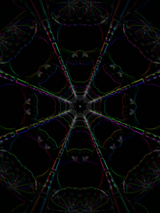 Neon Tunnel Kaleidoscope Vortex | 3:4 iPad Portrait | 60fps Screensaver Loop