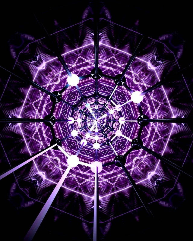 Neon Tunnel Lilla Hexagon Kaleidoskop Vj Loop 4:5 Instagram 60fps Skjermbeskytter