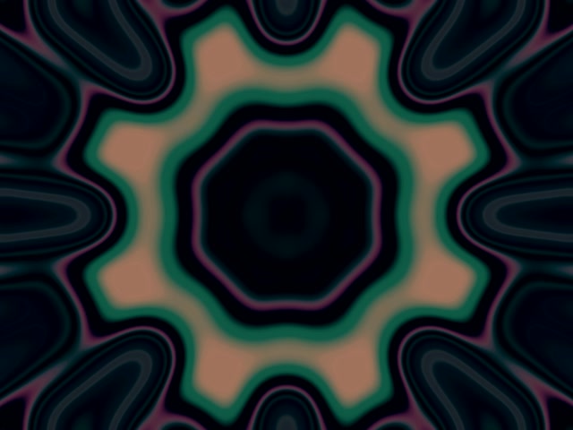 Neon Tunnel Teal Stjerne Mandala VJLoops 4:3 Klassisk 60fps Skjermsparer