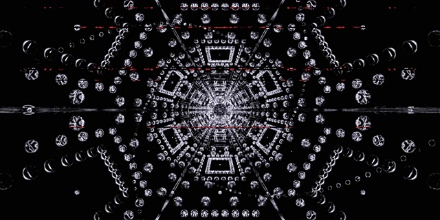 Krystall Heksagon Neontunnel VJ Loop 2:1 Univisium 60fps Skjermsparer