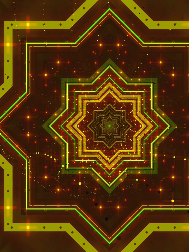 Neon Tunnel Stjerne Mandala VJ Loop 3:4 iPad Portrett 60fps Skjermsparer