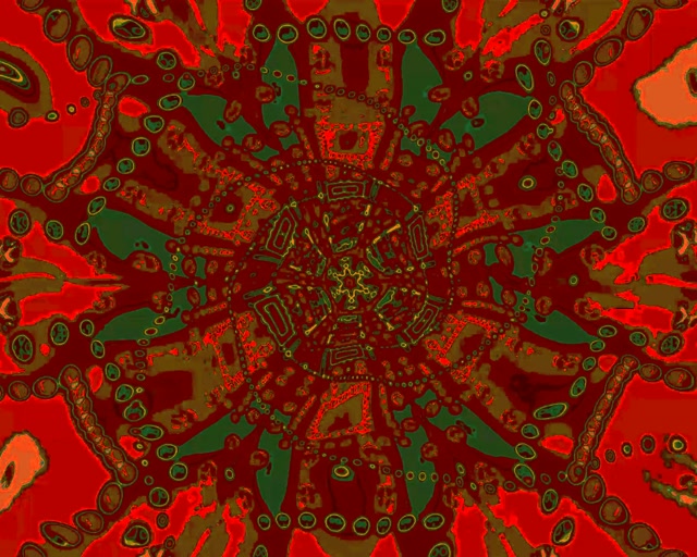 Neon Tunnel Rød Heksagon Virvel Vj Loop 5:4 industriell 60fps skjermsparer