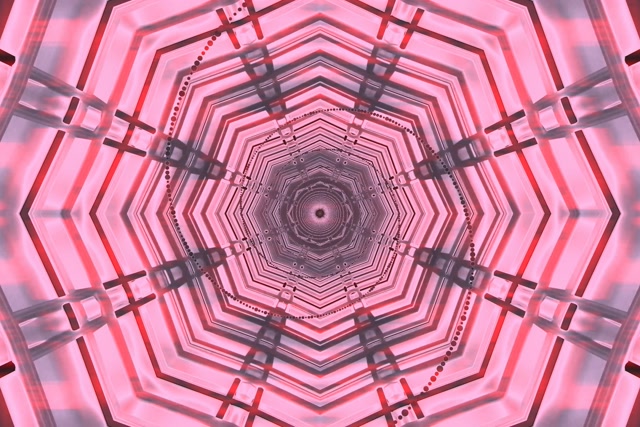 Neontunnel Rosa Oktagon Virvel Vj Loop 3:2 Surface 60fps Skjermsparer
