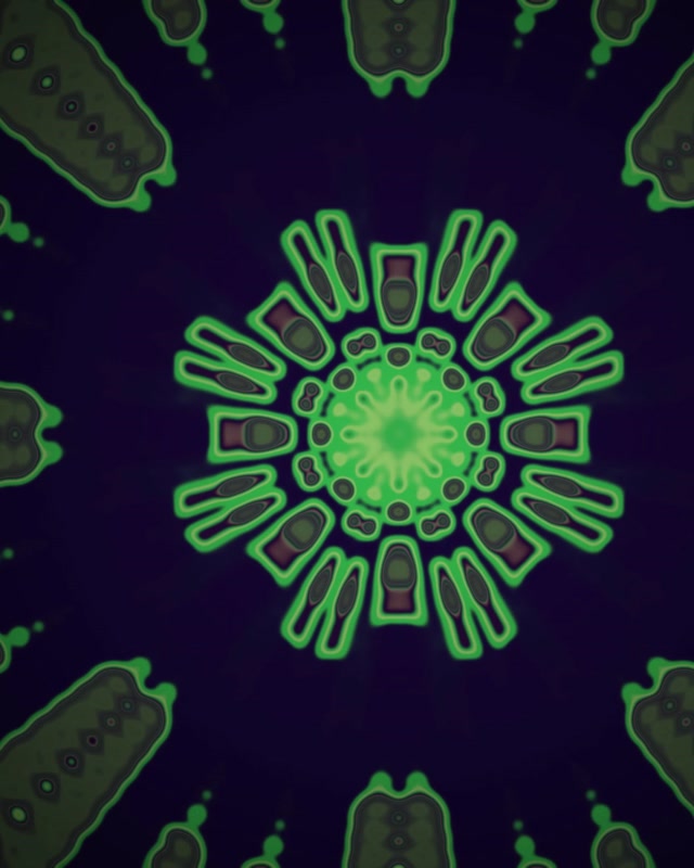 Neon Tunnel Grønn Mandala Utbrudd VJ Loop 4:5 Instagram 60fps Skjermsparer