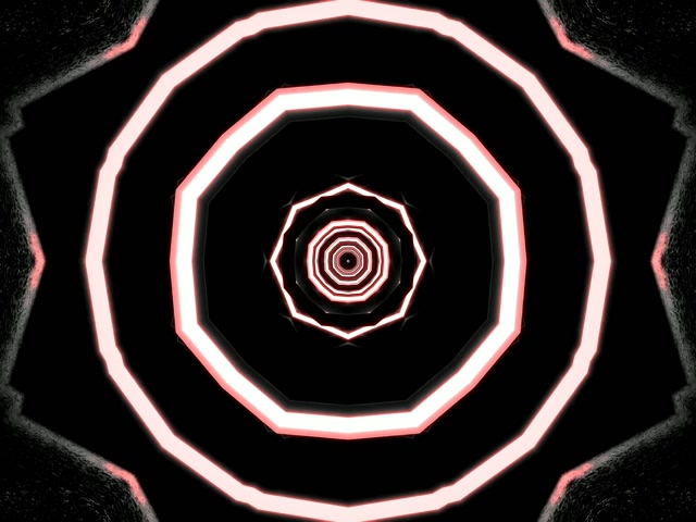 Neon Tunnel Dekagon Virvel 4:3 Classic 60fps Skjermsparer Vj Loop