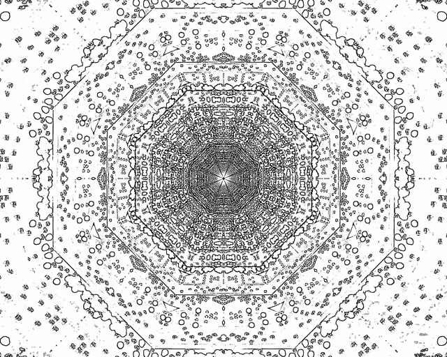 Neon Tunnel Fraktal Mandala Virvelvind 5:4 Industrial 60fps Skjermsparer VJLoops