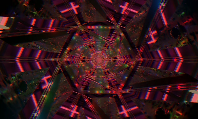 Neon Tunnel Kaleidoskop Stjerne Virvel VJLoops 5:3 Bred 60fps Skjermsparer