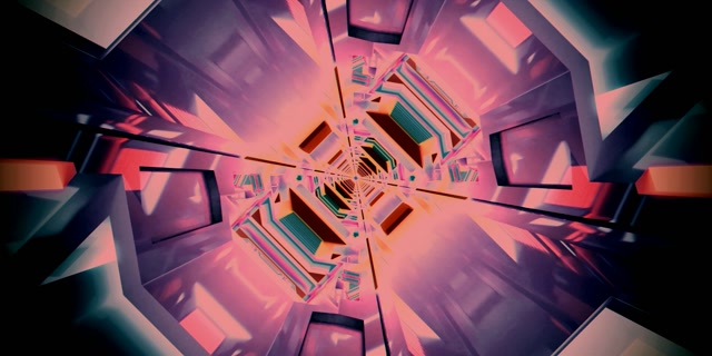 Neon Tunnel Oktagon Vortex VJ Loop 2:1 Univisium 60fps Skjermsparer
