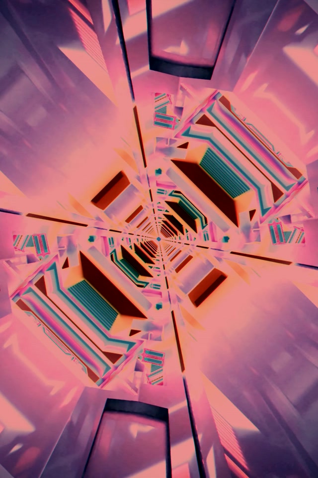 Neon Tunnel Rosa Vortex VJ Loop 2:3 Foto Portrett 60fps Skjermsparer