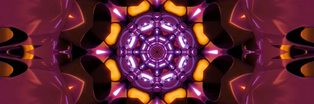 Fiolett Neon Tunnel Mandala Skjermsparer VJ Loop 3:1 Triple Wide 60fps