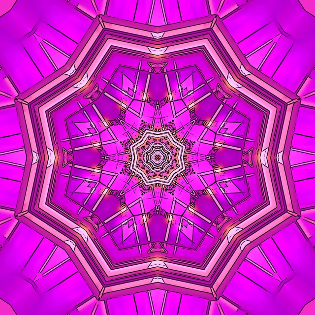 Neon Tunnel Magenta Kaleidoskop Stjerne VJ Loop 1:1 Kvadrat 60fps Skjermsparer