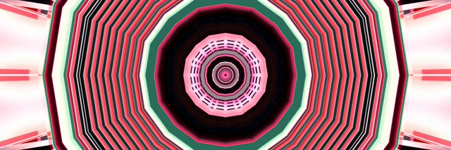 Neon Tunnel Rosa Grønn Oktagon Virvel VJLoops 3:1 Triple Wide 60fps Skjermsparer