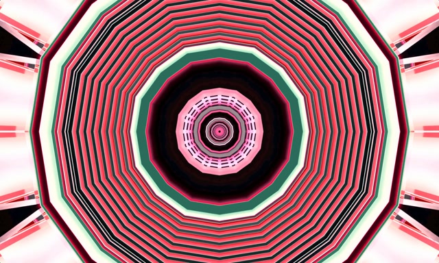 Neon Tunnel Oktagon Virvel Rosa Grønn 5:3 wide 60fps Skjermsparer VJLoops