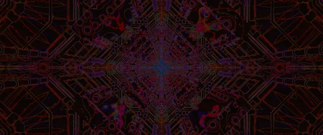 Neontunnel Rød Cyber Mandala 2.39:1 Cinemascope 60fps Skjermsparer VJ Loop