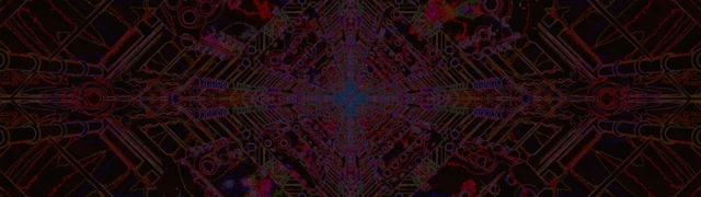 Neontunnel Kaleidoskop Rød Krets 32:9 Super Ultrawide 60fps Skjermsparer VJ Loop