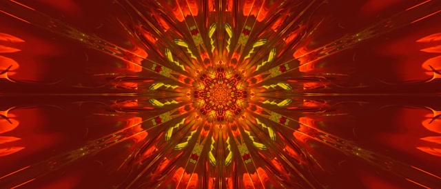 21:9 Cinematisk 60fps Brennende Kaleidoskop Eksplosjon Neontunnel Skjermsparer VJ Loop