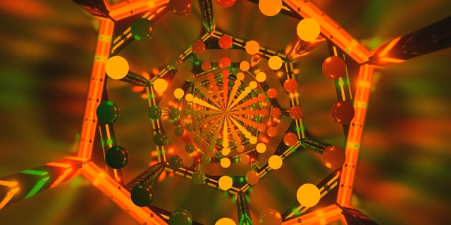 Neon Tunnel Oransje Grønn Skjermsparer 2:1 Univisium 60fps VJ Loop PC