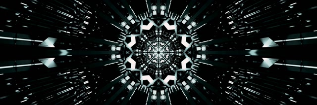 Neontunnel Fraktal Kaleidoskop Eksplosjon VJLoops 3:1 Triple Wide 60fps Skjermsparer