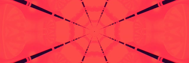 Neon Tunnel Rød Kaleidoskop Stjerne Eksplosjon VJ Loop 3:1 Trippel Bred 60fps Skjermsparer