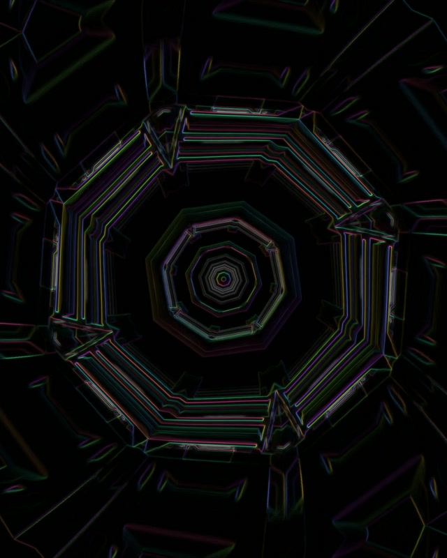 Neon Tunnel Octagons 4:5 Instagram 60fps Screensaver VJ Loop