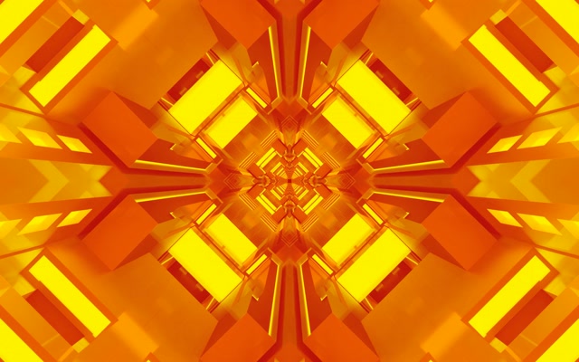 Neontunnel Oransje Gull Kaleidoskop VJ Loop 16:10 Macbook 60fps Skjermsparer