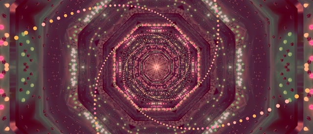 Neontunnel Rosa Oktagon Skjermbeskytter 21:9 Ultrabred 60fps VJ Loop