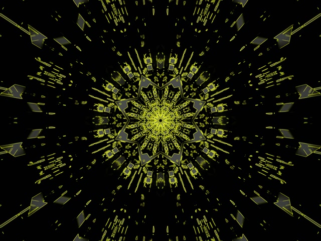 Neon Tunnel Blå Stjerne Kaleidoskop Vj Loop 4:3 Klassisk 60fps Skjermsparer