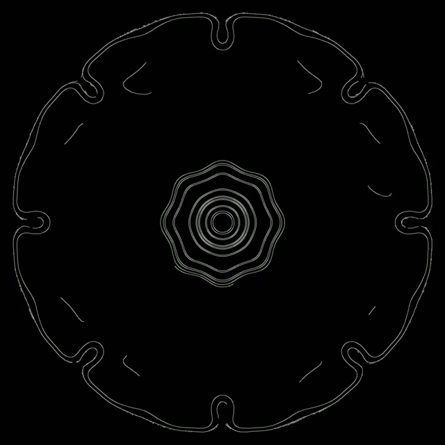 Hvit Neon Tunnel Rose Skjermsparer 1:1 Kvadrat 60fps VJ Loop PC Laptop