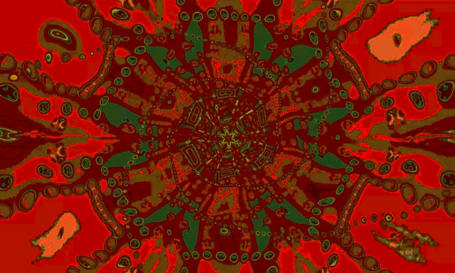 Neon Tunnel Rød Gull Mandala Virvel 5:3 Bred 60fps Skjermsparer VjLoops