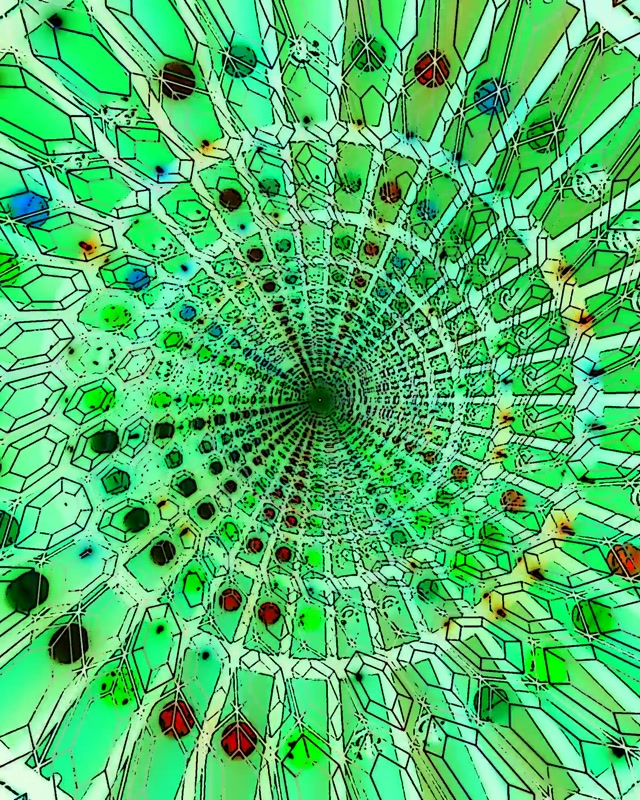 Grønn Neon Tunnel Skjermsparer PC 60fps VJ Loop 4:5 Instagram