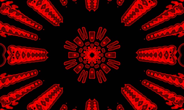 Red Neon Tunnel Kaleidoscope Burst 5:3 Wide 60fps VJ Loop Screensaver