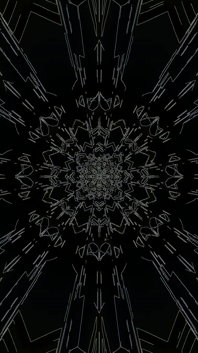 Svart Neontunnel Mandala Skjermbeskytter 60fps 9:16 Reels VJ Loop PC