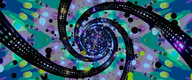 Neon Tunnel Spiral Kaleidoskop VJ Loop 2.39:1 Cinemascope 60fps Skjermsparer