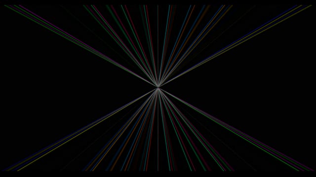 Neon tunnel 60fps with radiating colored lines and geometric light rays