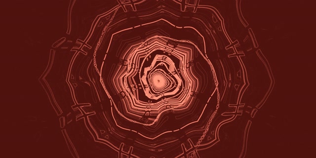 Neon Tunnel Red Octagon Vortex Vj Loop 2:1 Univisium 60fps Wygaszacz ekranu