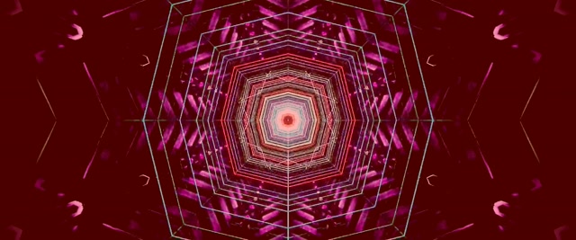 Neon Tunel Czerwony Kalejdoskop Wir VJ Loop 2.39:1 Cinemascope 60fps Wygaszacz