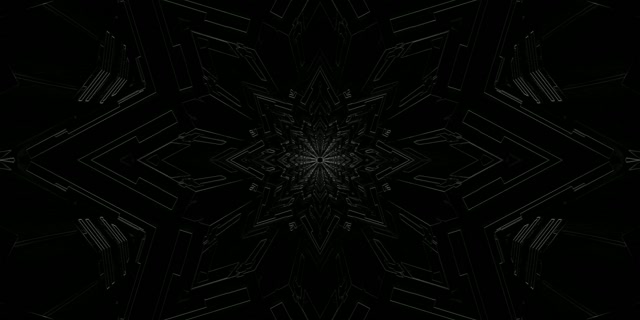 Neon Tunnel Dark Fractal Snowflake Vj Loop 2:1 Univisium 60fps Screensaver
