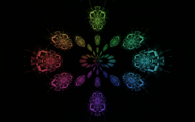 Neonowy Tunel Tęczowa Fraktalna Mandala VJ Loop 16:10 Macbook 60fps Wygaszacz
