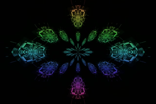 Neon Tunnel Kaleidoscope Bloom VJ Loop 3:2 Surface 60fps Wygaszacz ekranu