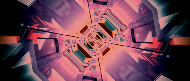 Neonowy Tunel Ośmiokąt Wir VJ Loop 21:9 Ultraszeroki 60fps Wygaszacz Ekranu