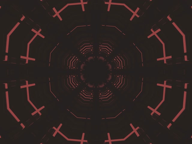 Neonowy Tunel Czerwony Krzyż Kalejdoskop VJ Loop 4:3 Klasyczny 60fps Wygaszacz Ekranu