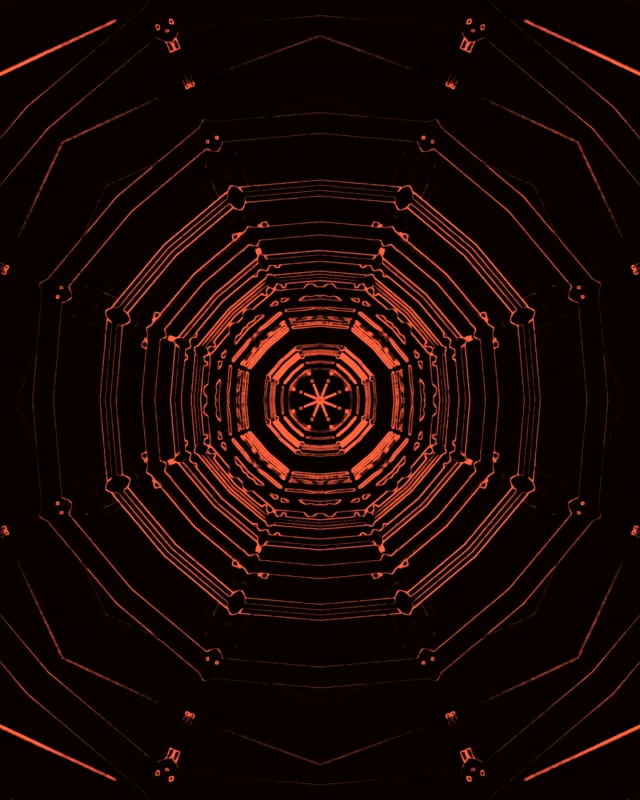 VJLoops Tunel Neonowy Czerwony Ośmiokąt Wir 4:5 Instagram 60fps Wygaszacz