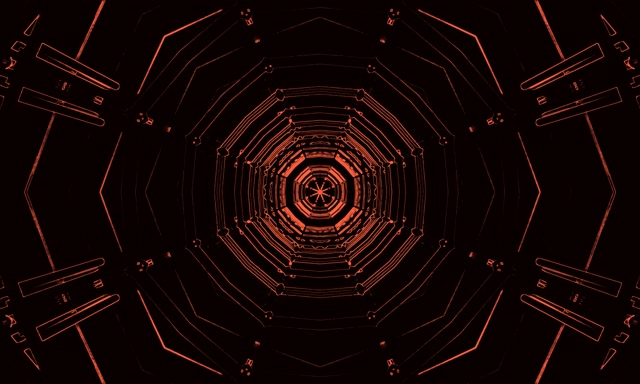 Czerwony Neonowy Tunel Ośmiokątny Wir Vj Loop 5:3 Wide 60fps Wygaszacz Ekranu