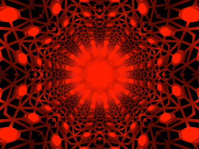 Neon Tunnel Czerwona Mandala Wir VJ Loop 4:3 Klasyczny 60fps Wygaszacz Ekranu