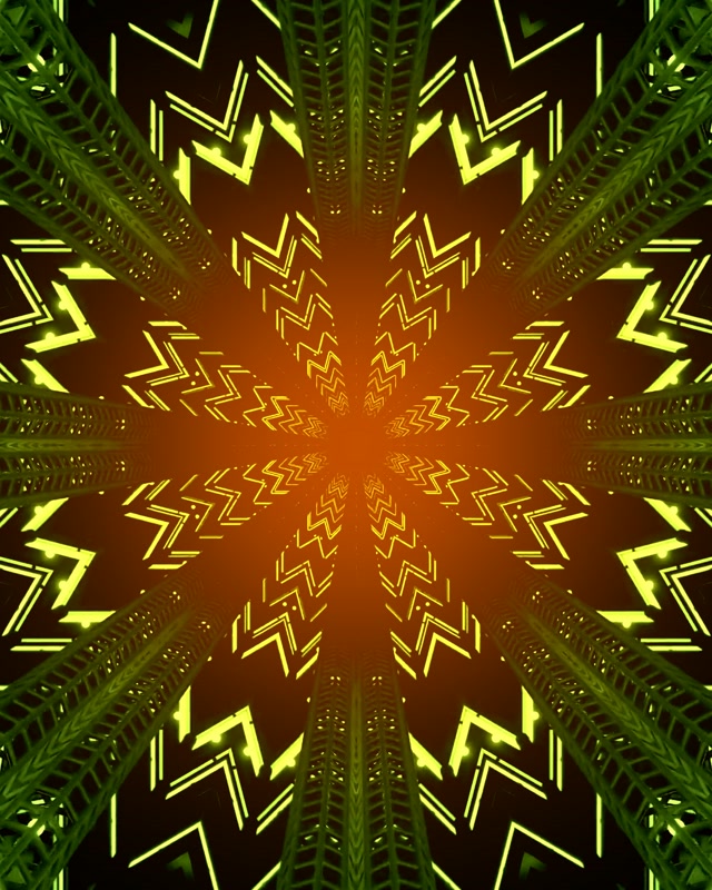 Neonowy Tunel Fraktalny Kalejdoskop Wybuch VJ Loop 4:5 Instagram 60fps Wygaszacz Ekranu