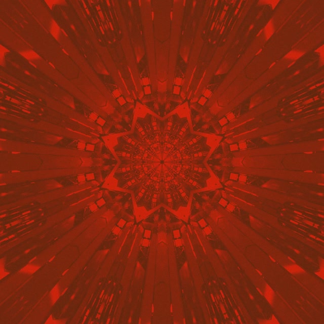 Neon Tunnel Red Star Kaleidoscope Vj Loop 1:1 Square 60fps Screensaver
