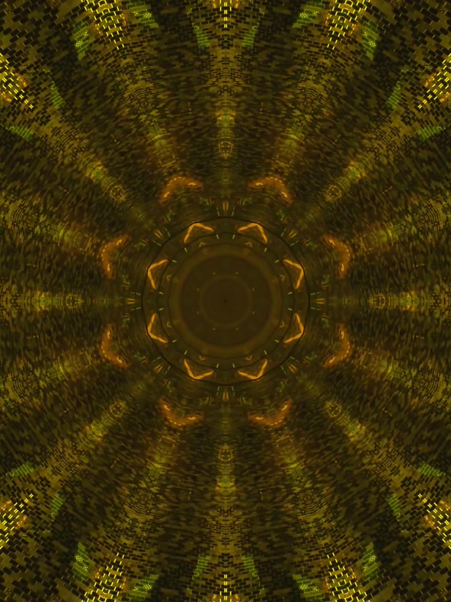 Tunel Neonowy Złota Mozaika Kalejdoskop VJLoops 3:4 iPad Portrait 60fps Wygaszacz