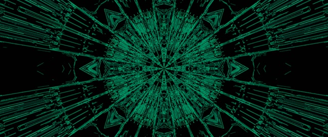 Tunel Neonowy Zielony Kalejdoskop Wybuch VJ Loop 2.39:1 Cinemascope 60fps Wygaszacz Ekranu