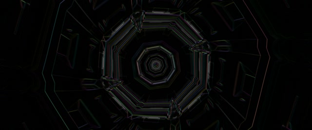 Octagonal Neon Tunnel Vortex Loop 2.39:1 Cinemascope 60fps Screensaver